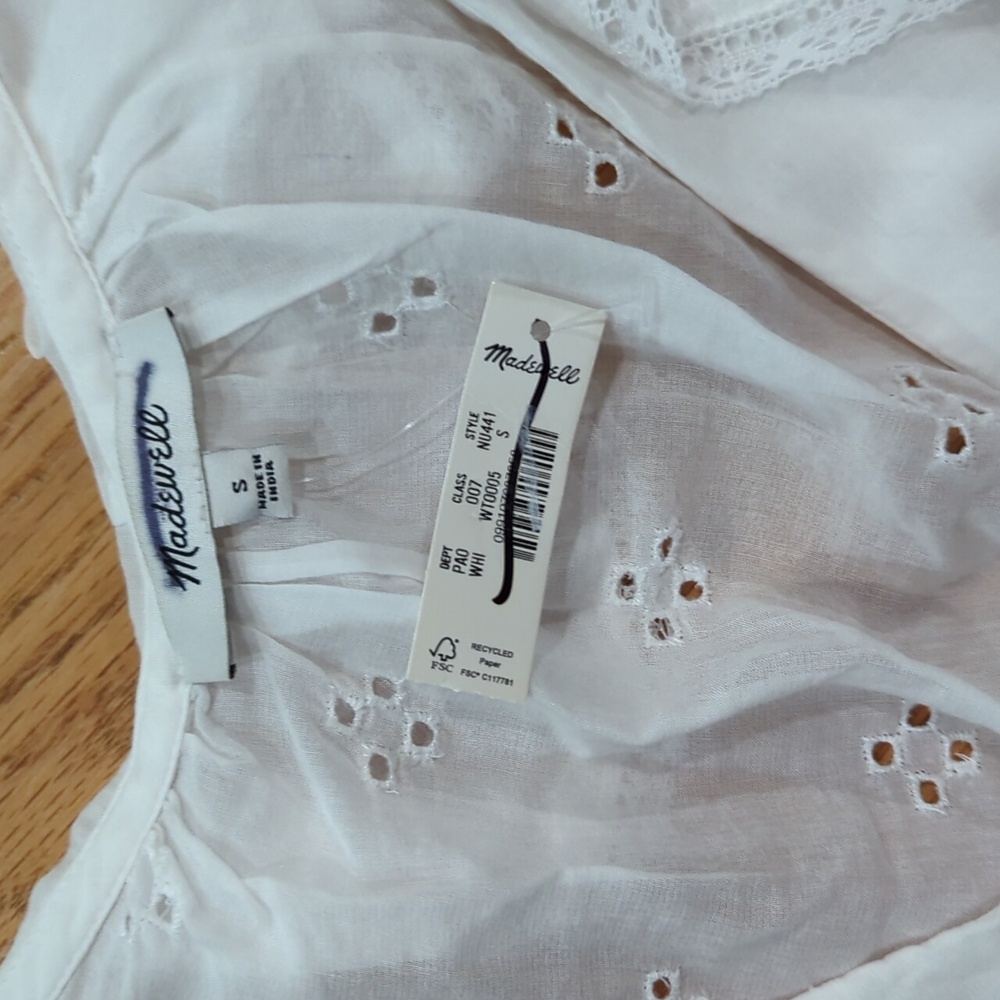 Madewell Ruffled Puff-Sleeve Top White - Picture 2 of 4